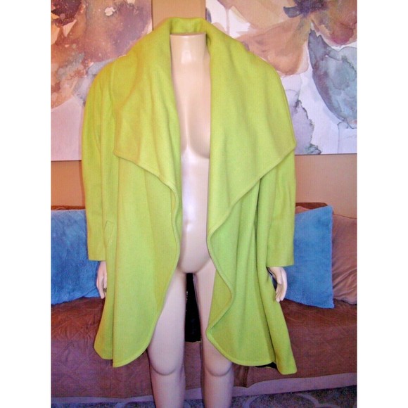 Vintage Komitor Wool Green Open Front Duster Coat Jacket Size 22/24 NWT - Picture 4 of 8